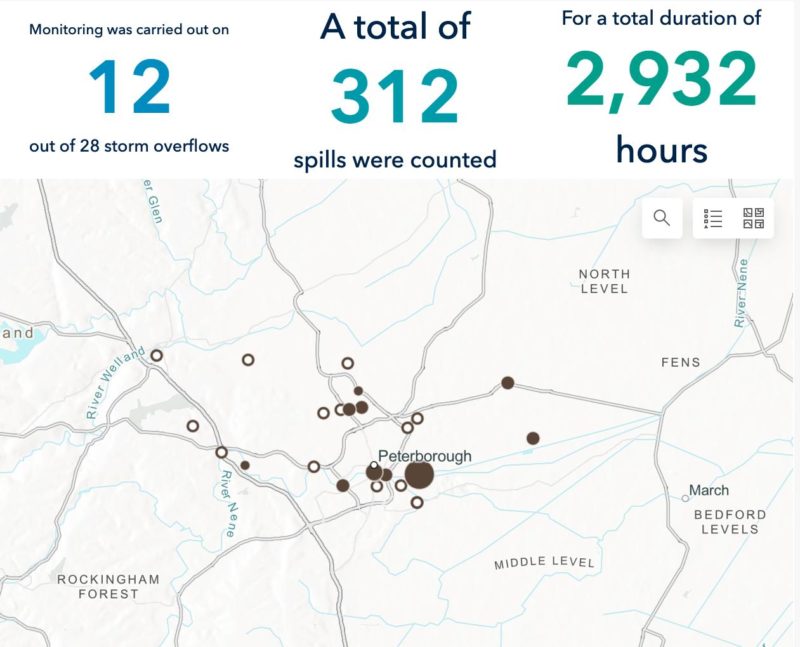 Image of Rivers Trust data about sewage spills
